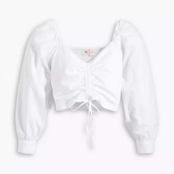 Levi's Off-White Ruched Blouse - Picture 3 of 7
